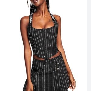 I Am Gia Siobhan Corset - Size L Black and White Logo